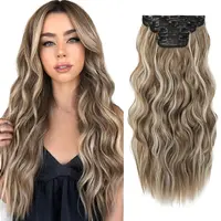REECHO Hair Extensions, 4PCS Clip in Hair Extensions HE001 Natural Soft Synthetic Hairpieces for Women(20 Inch-200 Gram (Pack...