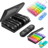 7-day Pill Medicine Organizer with 21 Compartments, 1 Set Portable Anti-mix Pill Box, BPA-free Pill Container for Travel, Lig...
