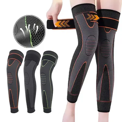 Non-slip Knee Pad, 1 Count Elastic Long Leg Sleeve Bandage, Pressurized Knee Pad, Running Sports Warm Leg Accessories