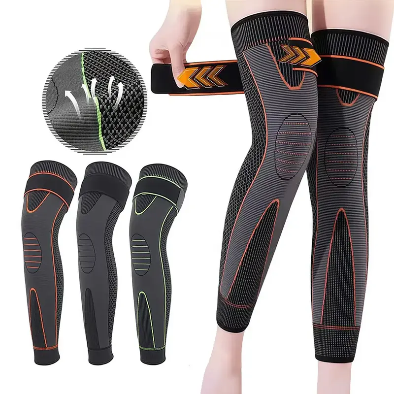 Non-slip Knee Pad, 1 Count Elastic Long Leg Sleeve Bandage, Pressurized Knee Pad, Running Sports Warm Leg Accessories