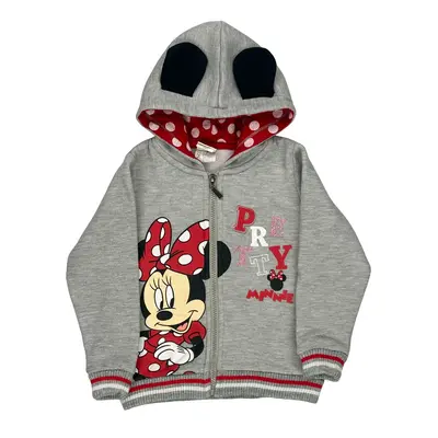 Age 12-18 Months Disney Cartoon Hoodie - 2XS Grey Cotton Blend