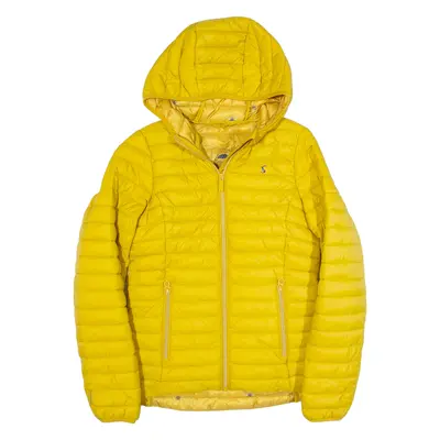 JOULES Insulated Womens Puffer Jacket Yellow Hooded UK 6