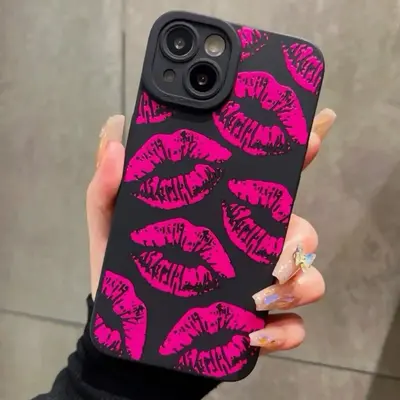 Vintage Lip Pattern Phone Case, Full Body Shockproof Phone Protective Cover for Women, Phone Accessories for iPhone X 11 12 1...
