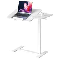 【Deal】Overbed Bedside Table with Wheels, Mobile Standing Stand Up Rolling Laptop PC, Adjustable Height Tray, Side Compute...