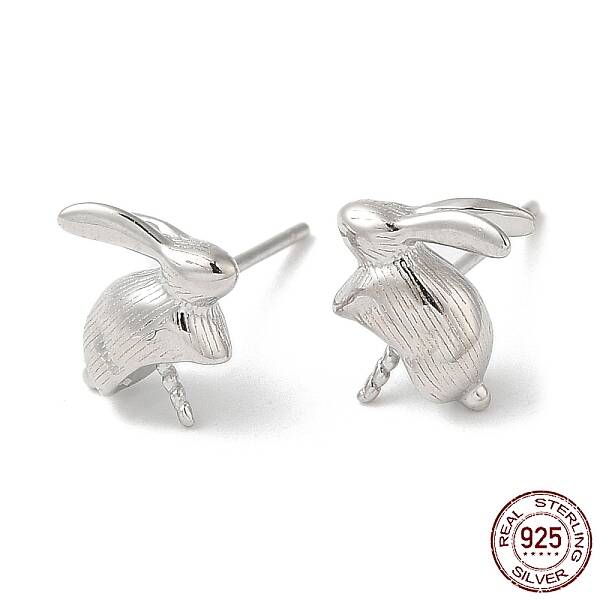 Rhodium Plated 925 Sterling Silver Stud Earring Findings