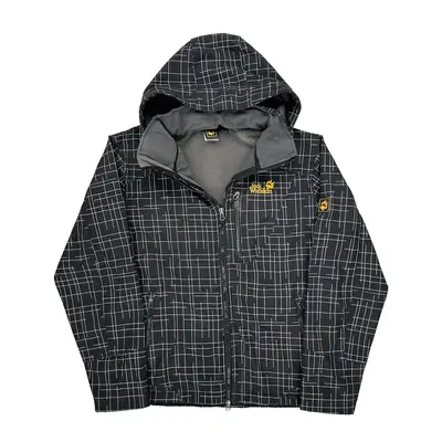 Jack Wolfskin Checked Jacket - Small Black Polyester
