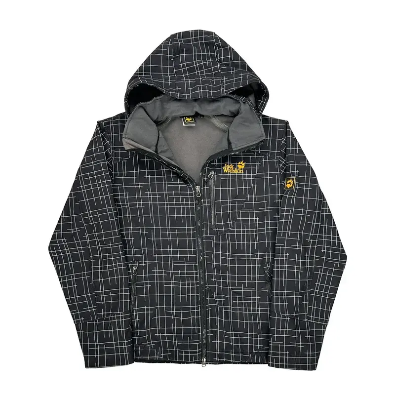 Jack Wolfskin Checked Jacket - Small Black Polyester