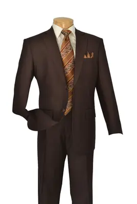 Vinci Men's 2-Piece Wool-Feel Executive Suit - Extra Long Sizes