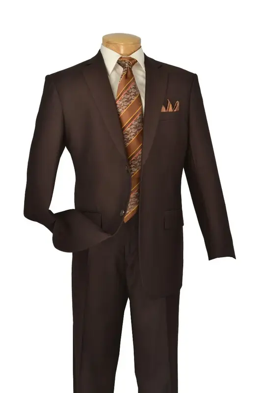 Vinci Men's 2-Piece Wool-Feel Executive Suit - Extra Long Sizes