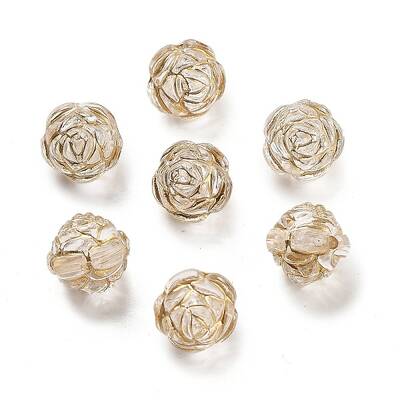 Metal Enlaced Transparent Acrylic Beads
