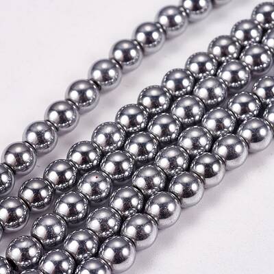 Electroplate Non-magnetic Synthetic Hematite Beads Strands