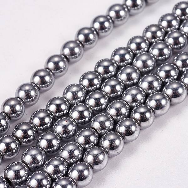 Electroplate Non-magnetic Synthetic Hematite Beads Strands