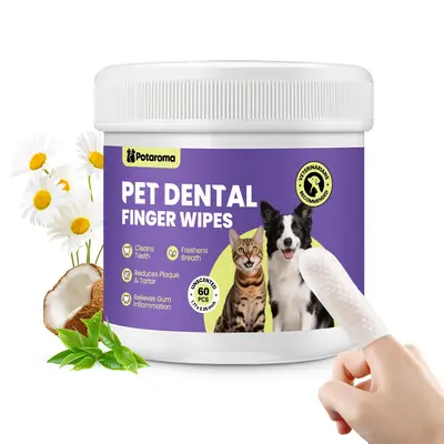 Potaroma Pet Cleaning Finger Wipes for Dogs and Cats – No-Rinse Finger Toothbrush Kit Ear Cleaner Grooming Kit...