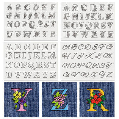 4 Sheets 11.6x8.2 Inch Stick and Stitch Embroidery Patterns