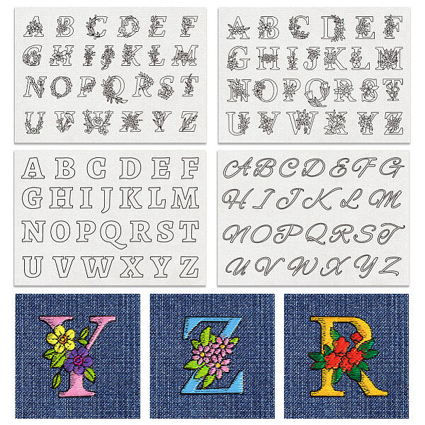 4 Sheets 11.6x8.2 Inch Stick and Stitch Embroidery Patterns