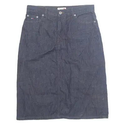 TOMMY HILFIGER Womens A-Line Skirt Blue Knee Length Denim M