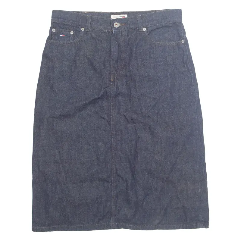 TOMMY HILFIGER Womens A-Line Skirt Blue Knee Length Denim M