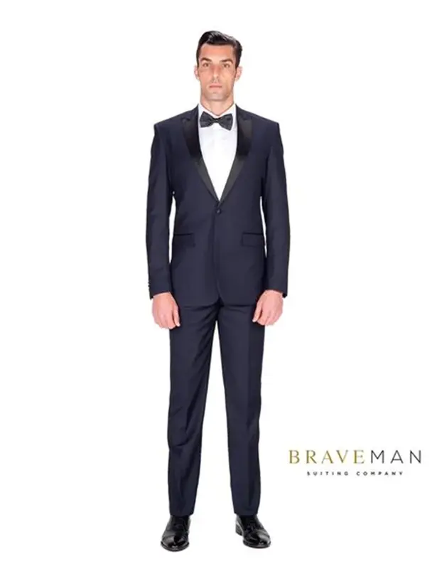 Mens Navy Blue Wedding Tuxedo - Dark Blue Tuxedo Suit