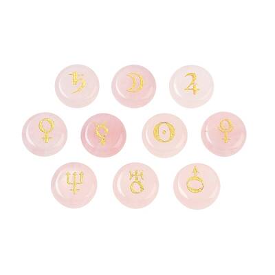 10Pcs 10 Styles Natural Rose Quartz Cabochons