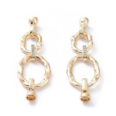 Rack Plating Brass Pave Clear Cubic Zirconia Fold Over Clasps