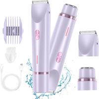Bikini Trimmer and Shaver Kit for Women,2-in-1 Wet/Dry Electric Body Hair Trimmer Facial Hair Removal Cordless Waterproof Bik...