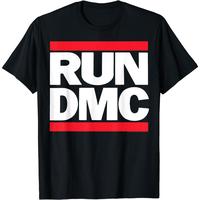 Women's Black Cotton Short Sleeve Run DMC Official Logo T-Shirt