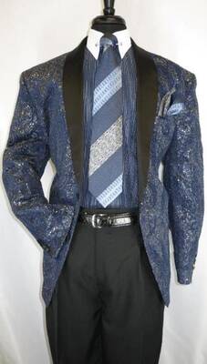 Navy Blue And Gold Tuxedo