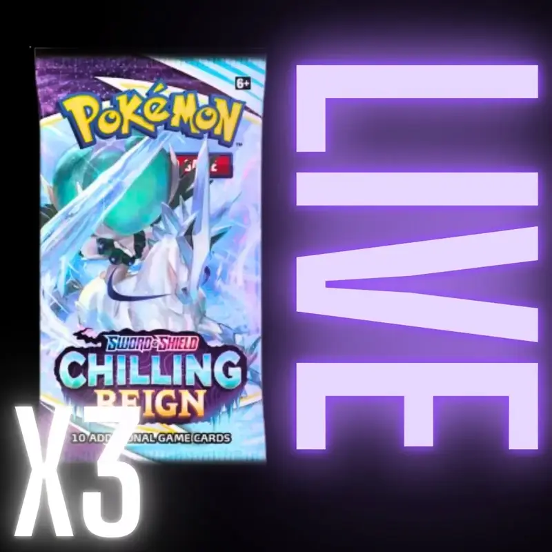 3 PACK BUNDLE Pokemon Chilling Reign Booster Pack Card Game