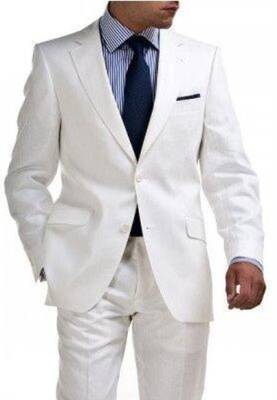 Mens White Linen Suit