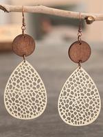 Women's Elegant Hollow Out Water Drop Shape Dangle Earrings, Earrings for Women, Summer Trendy Vintage Retro Dangle Earrings,...