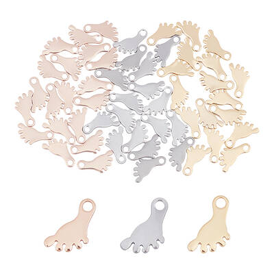 60Pcs 3 Colors 304 Stainless Steel Charms