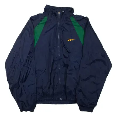 REEBOK Mens Track Jacket Blue Nylon L