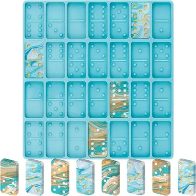 [Domino Resin Molds] Domino Molds for Resin Casting, Professional Dominos Molds for Epoxy Resin, Domino Molds Set 28 Cavities...