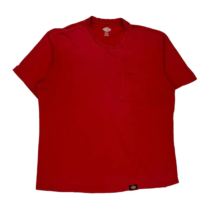 Dickies Tall T-Shirt - XL Red Cotton
