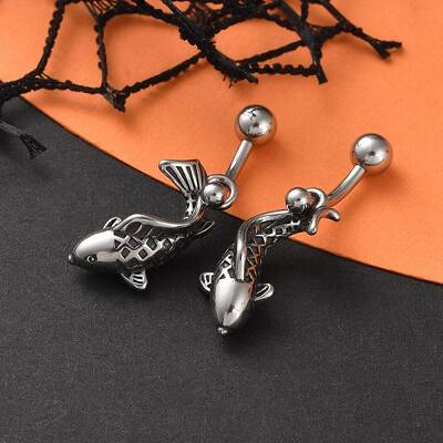 Fish 316 Surgical Stainless Steel Dangle Belly Button Rings