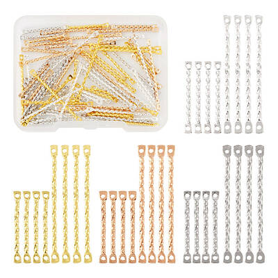 80Pcs 8 Styles Brass Connector Charms