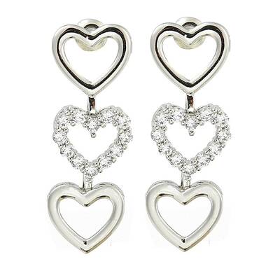Rack Plating Brass Micro Pave Cubic Zirconia Stud Earrings