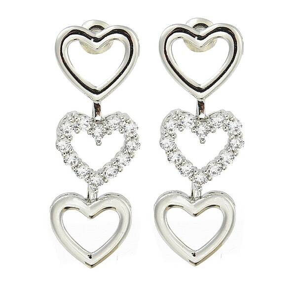Rack Plating Brass Micro Pave Cubic Zirconia Stud Earrings