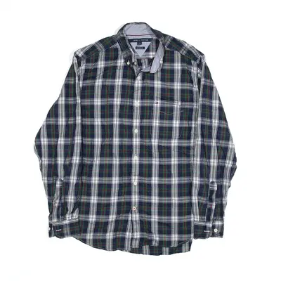 TOMMY HILFIGER Shirt Green Check Long Sleeve Mens M