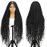 SuperNova 36 Inches Full Lace Premium Synthetic Fiber Bohemian Box Braided Wigs Knotless Glueless Boho