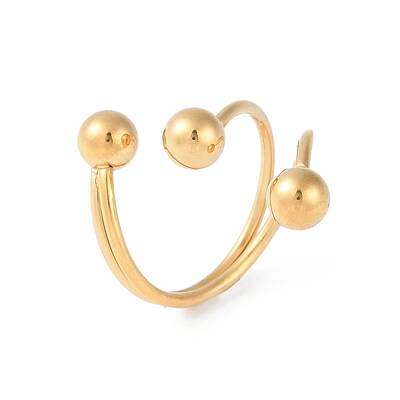Ion Plating(IP) 304 Stainless Steel Round Open Cuff Rings