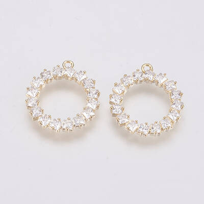 Brass Micro Pave Cubic Zirconia Pendants