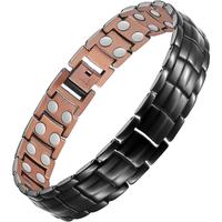 Men's Copper Magnetic Bracelet Elegant 99.99% Solid Copper Bracelets with Double-Row Strong Magnets, Magnetic Field Therapy J...