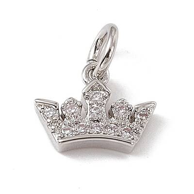 Brass Micro Pave Cubic Zirconia Charm