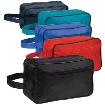 100 Custom Basic Toiletry Bag - 70D Polyester & Dual Compartment