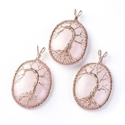 Natural Rose Quartz Big Pendants