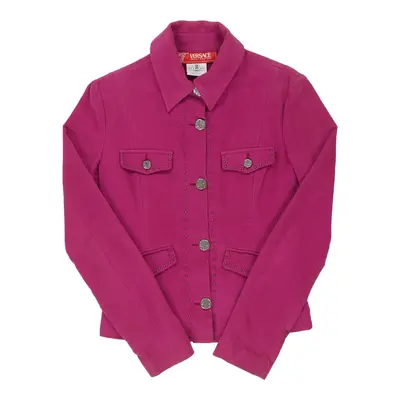 Versace Suede Jacket - Medium Purple Cotton | Size: medium