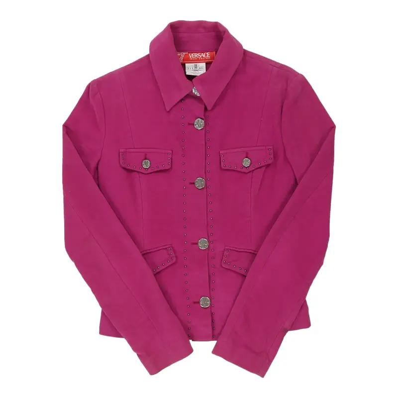 Versace Suede Jacket - Medium Purple Cotton | Size: medium