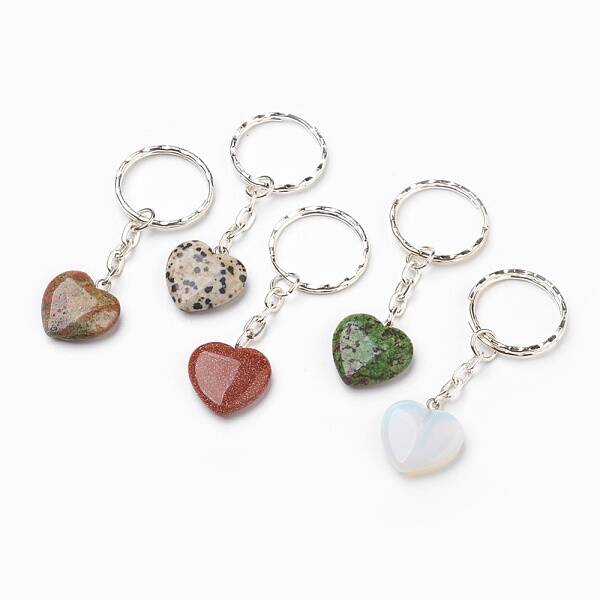 Natural & Synthetic Mixed Stone Keychain