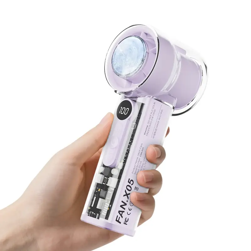 Handheld Cooling Tech！Metal Ice-Chip Powerhouse | Library Silent & Gym Essential | Turbo Freeze Long Runtime